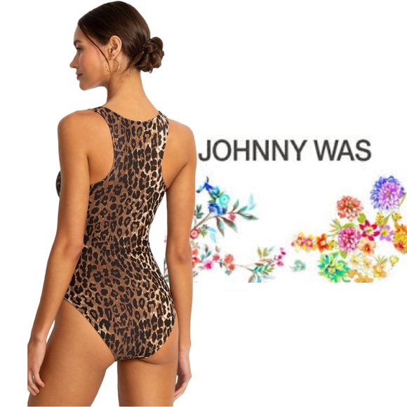 Johnny Was Other - new Johnny Was swimsuit jungle reversible floral Miller V-neck black one-piece S